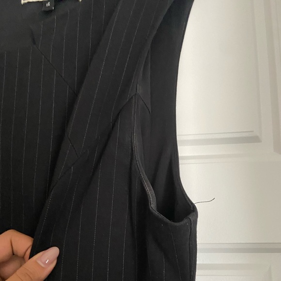 black pin stripe midi suit dress - Picture 5 of 9